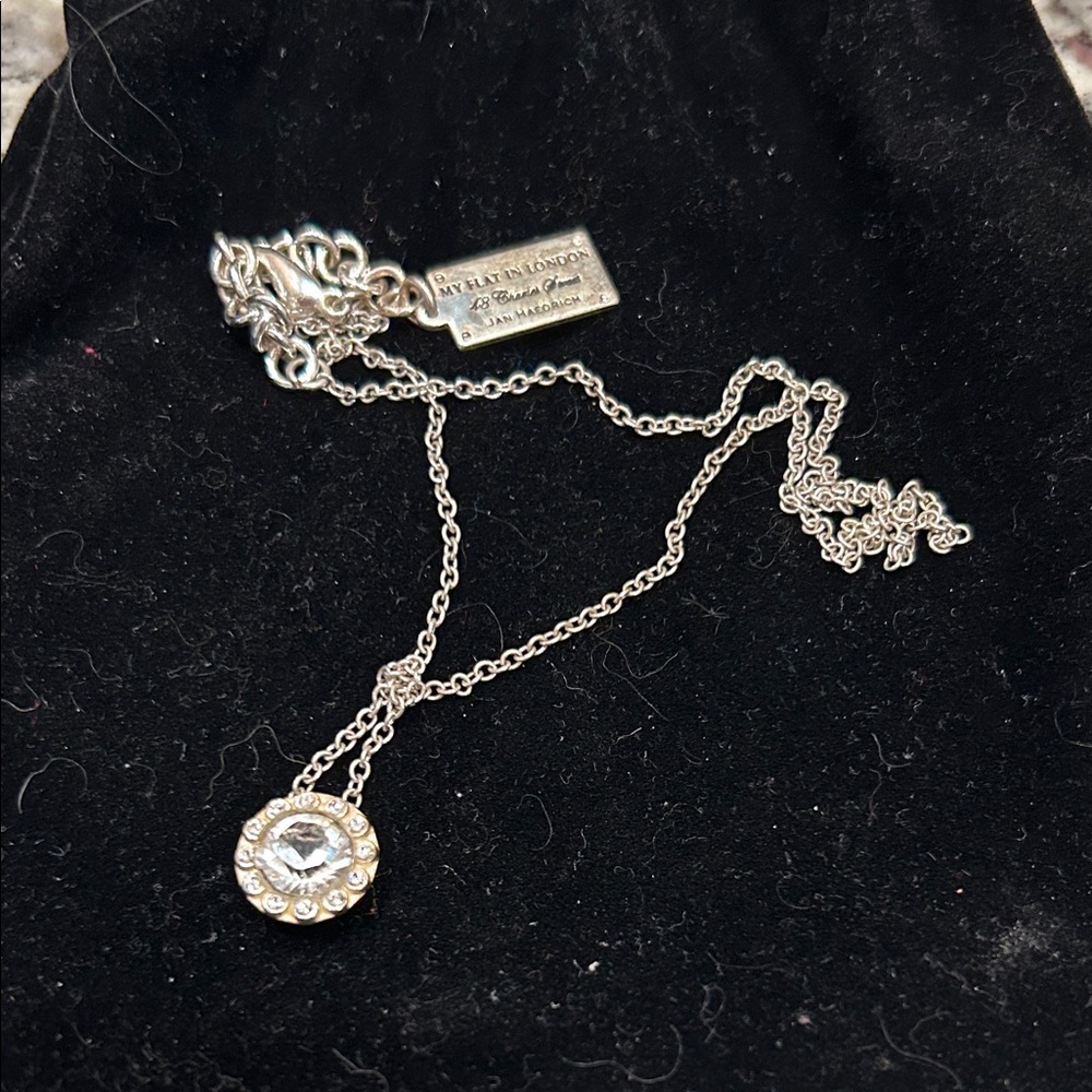 My Flat in London Silver Necklace with Crystal Pendant